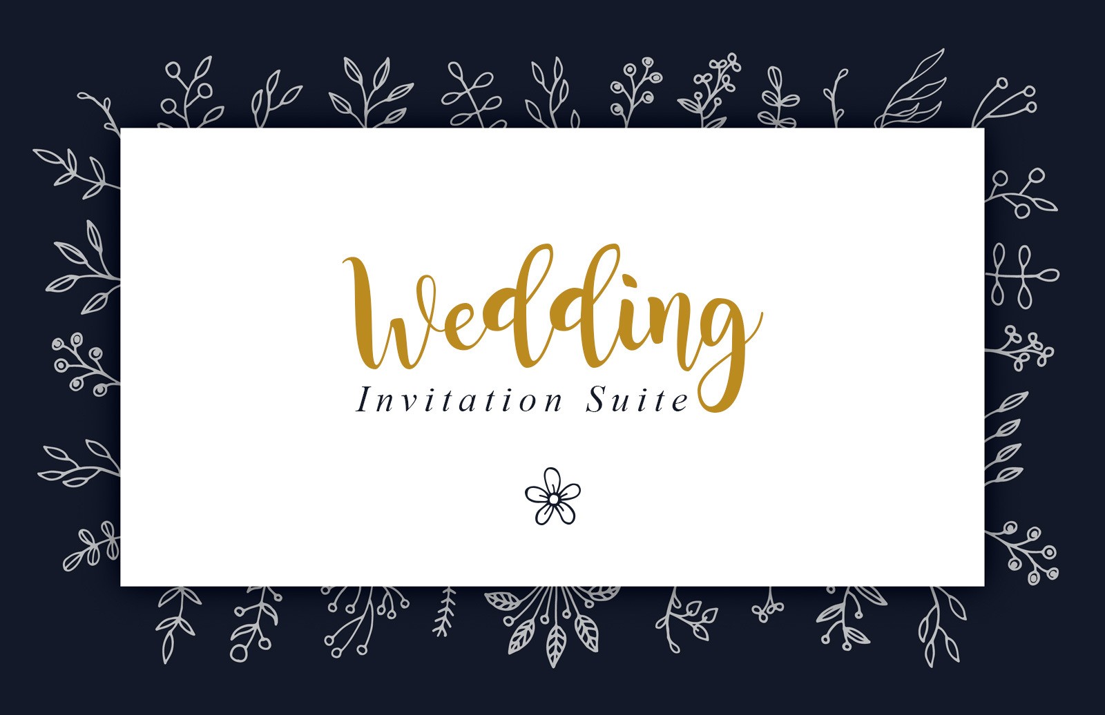 婚礼各类印刷物设计模板 Wedding Invitation Suite插图