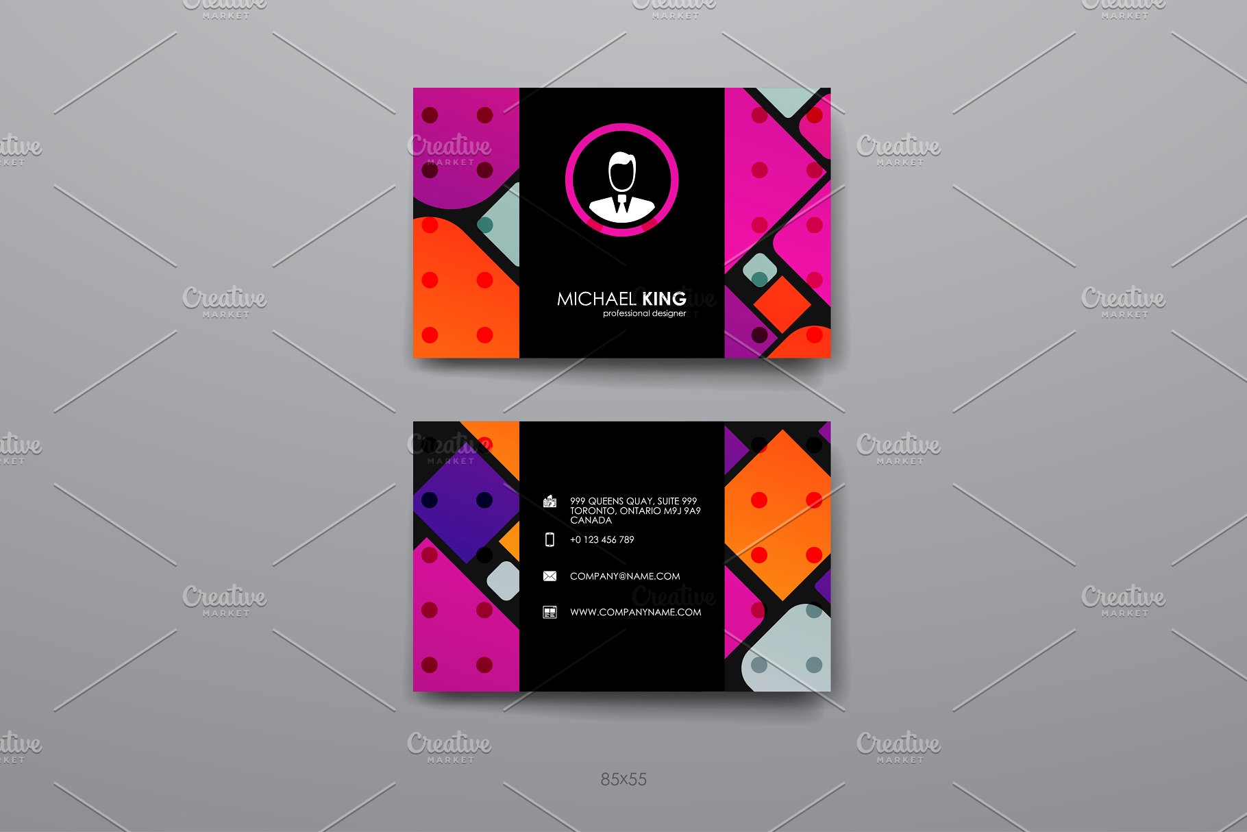8款企业个人名片抽象设计模板 8 Business Cards插图(2)