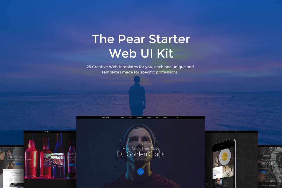 25套创意网站设计UI模板 The Pear Starter Web UI Kit插图