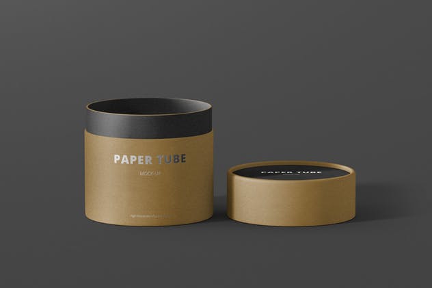 茶叶/咖啡小纸筒包装设计样机模板 Paper Tube Packaging Mock-Up – Small插图(5)