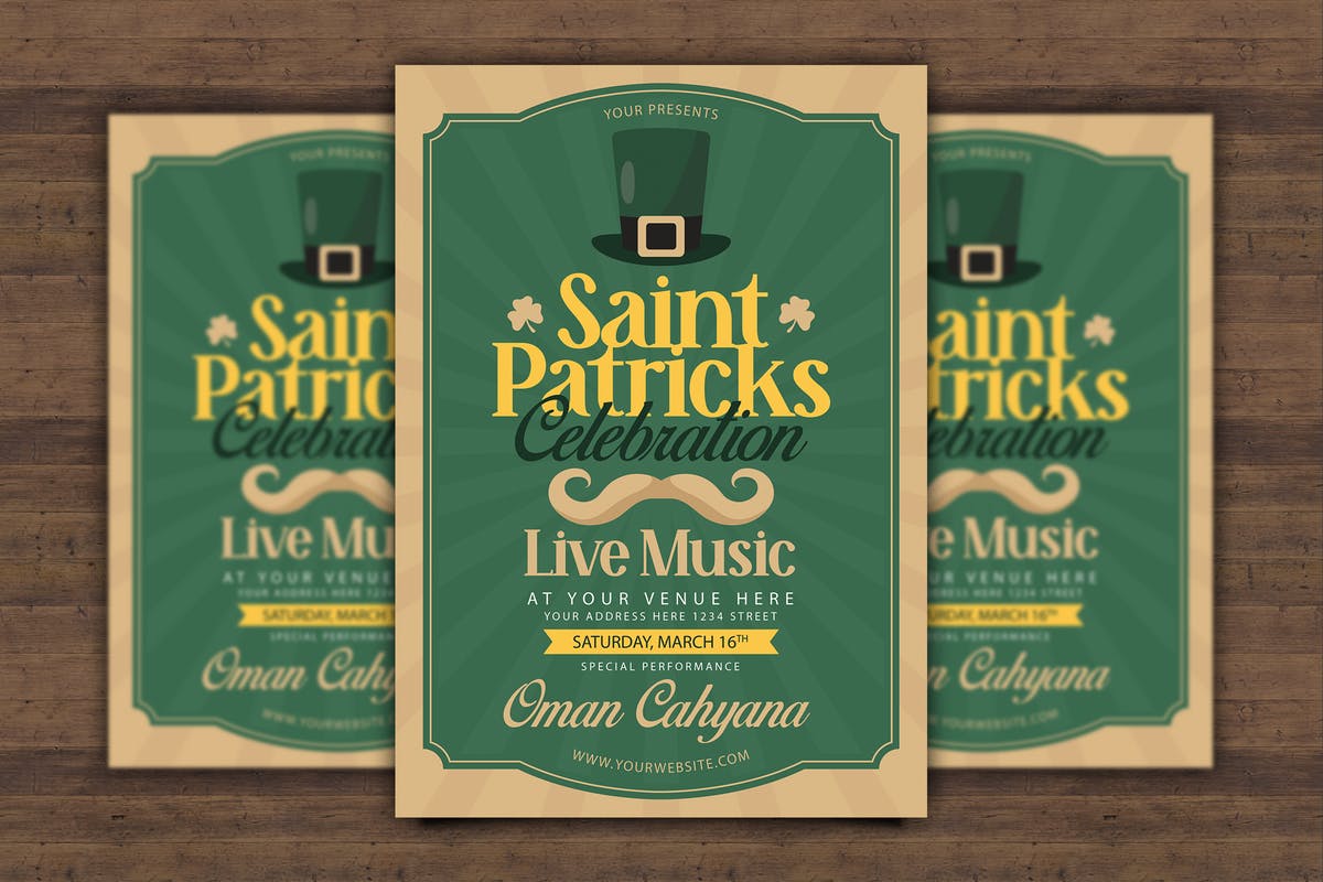 圣帕特里克庆典活动海报传单模板 Saint Patricks Celebration Flyer插图