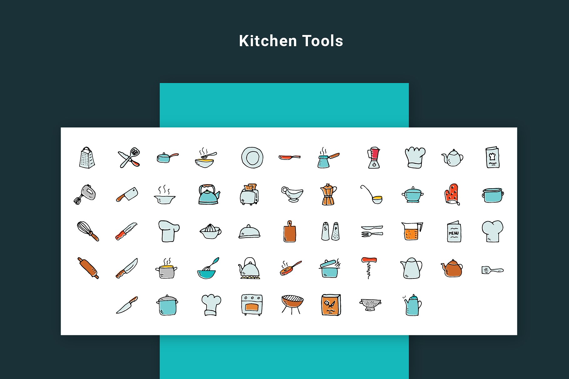 手绘卡通食品线条图标集 Foodie – Food Hand Drawn Icons插图(7)
