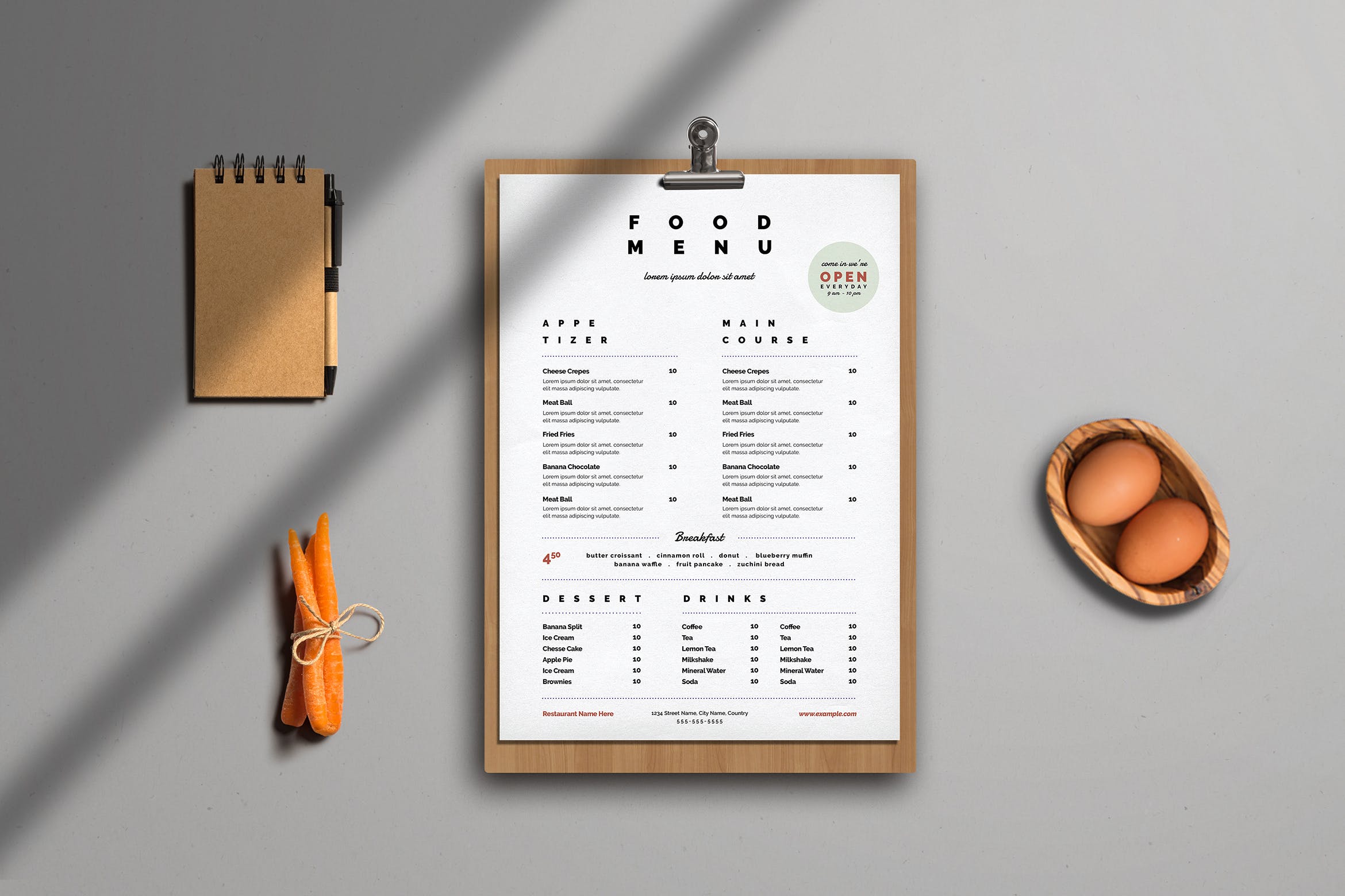 超简约冷饮奶茶店适用的菜单设计模板 Clean & Simple Food Menu插图