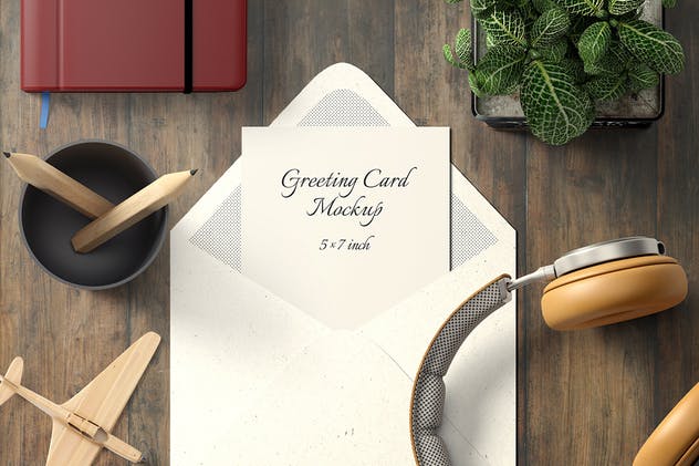 明信片/贺卡样机模板v1 5×7 Postcard / Greeting Card Mockup Set 1插图(1)