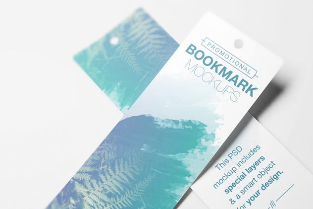 促销广告书签样机模板 Promotional Bookmark Mockup插图(8)