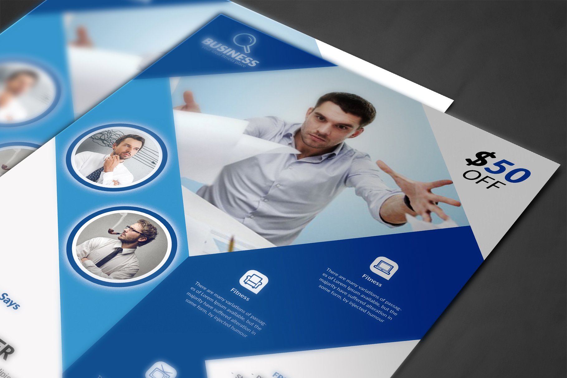 培训机构商务合作宣传传单设计模板 Corporate Flyer Print Templates插图(3)