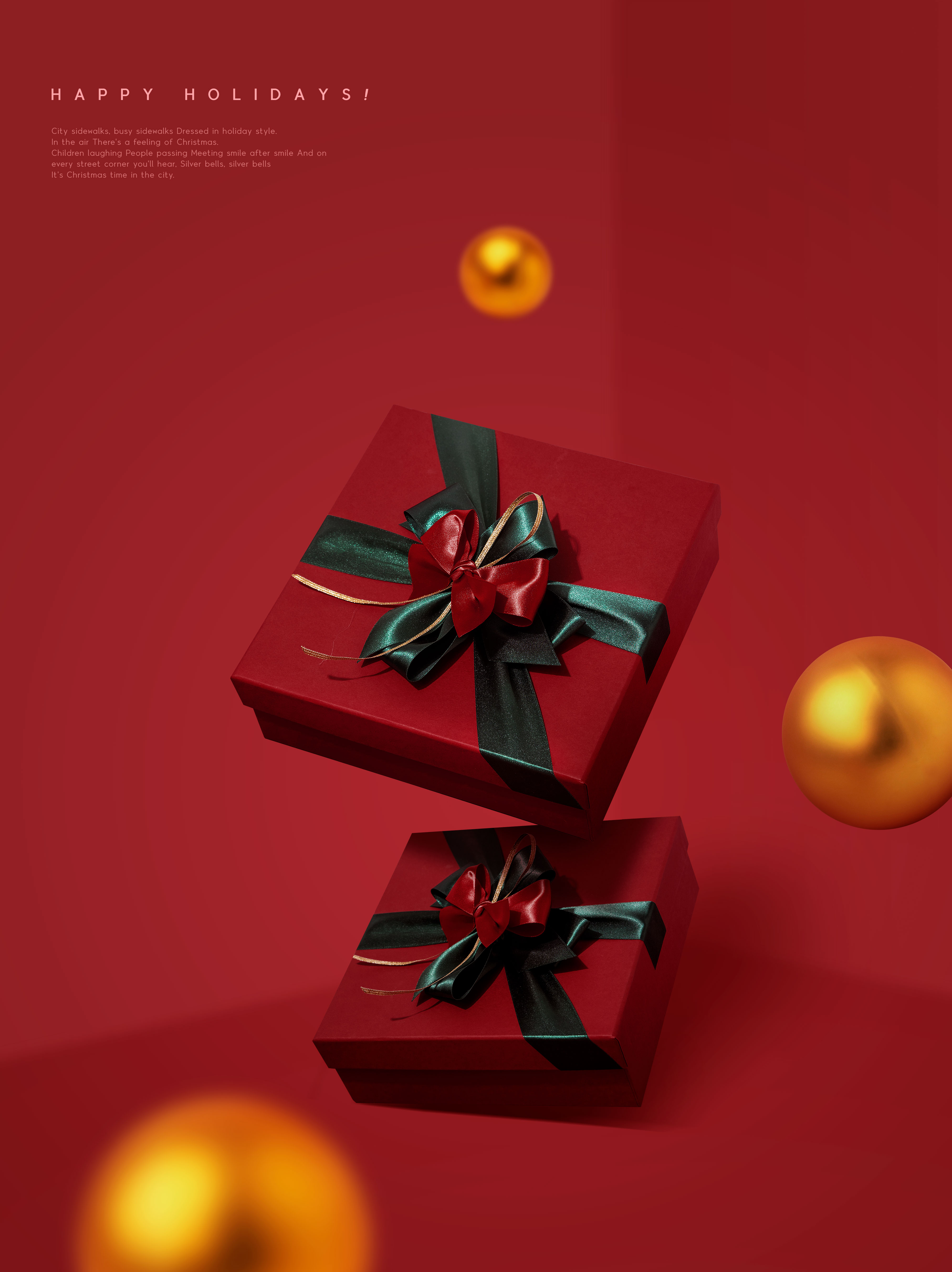 圣诞节礼品促销活动广告海报设计模板插图