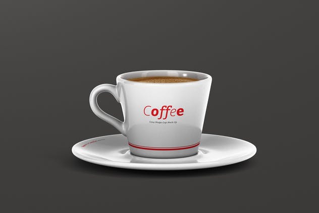 高品质的咖啡马克杯样机展示模板 Coffee Cup Mockup – Cone Shape插图(10)