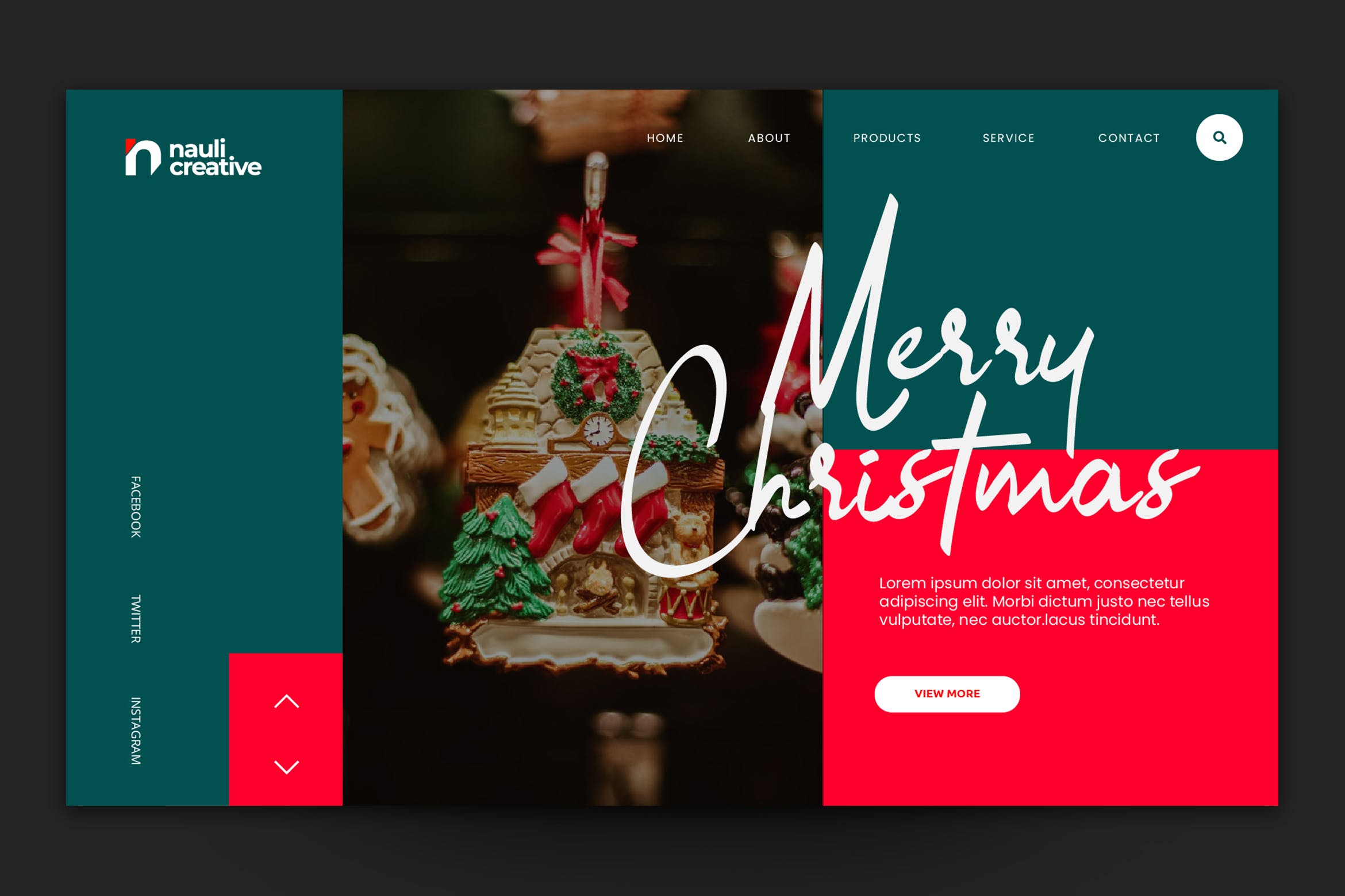 圣诞节主题背景网站着陆页设计AI&PSD模板v8 Merry Christmas Web Landing Page AI and PSD Vol.8插图
