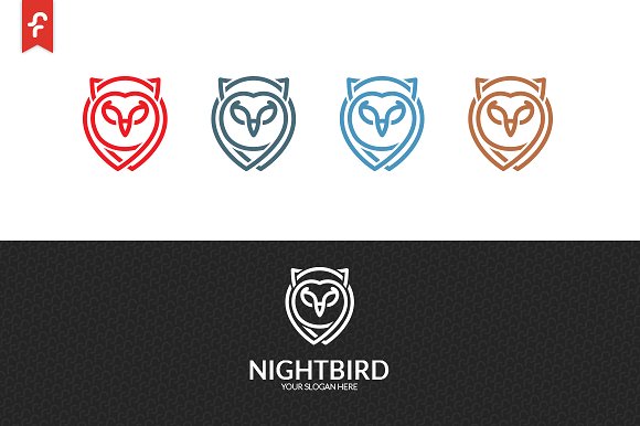 猫头鹰图形Logo模板 Night Bird Logo插图(3)
