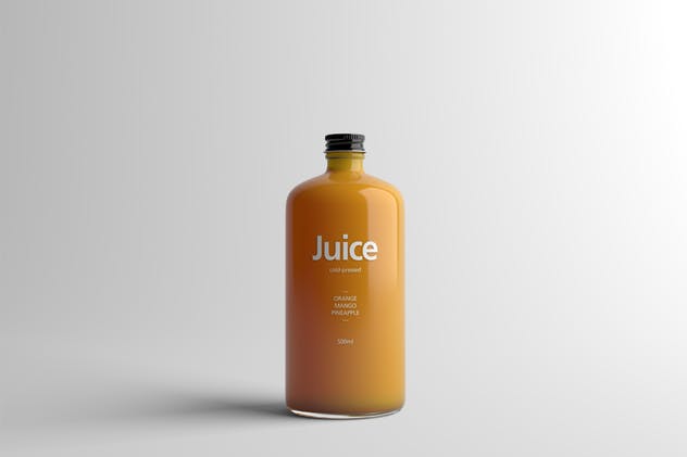 果汁玻璃瓶外观设计样机模板 Juice Bottle Packaging Mock-Up插图(2)
