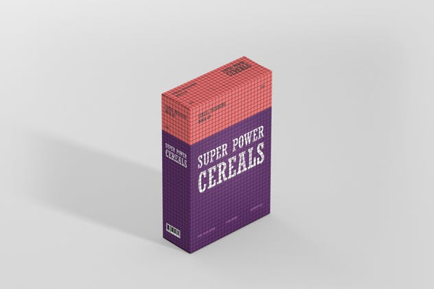 营养谷物即食麦片食品包装盒子样机 Cereals Box Mockup插图(8)