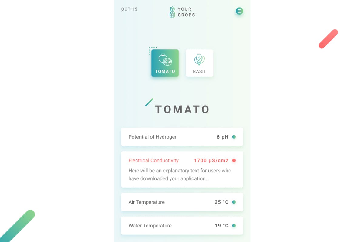 创意植物生长监测APP UI套件 Your Crops – Mobile App插图