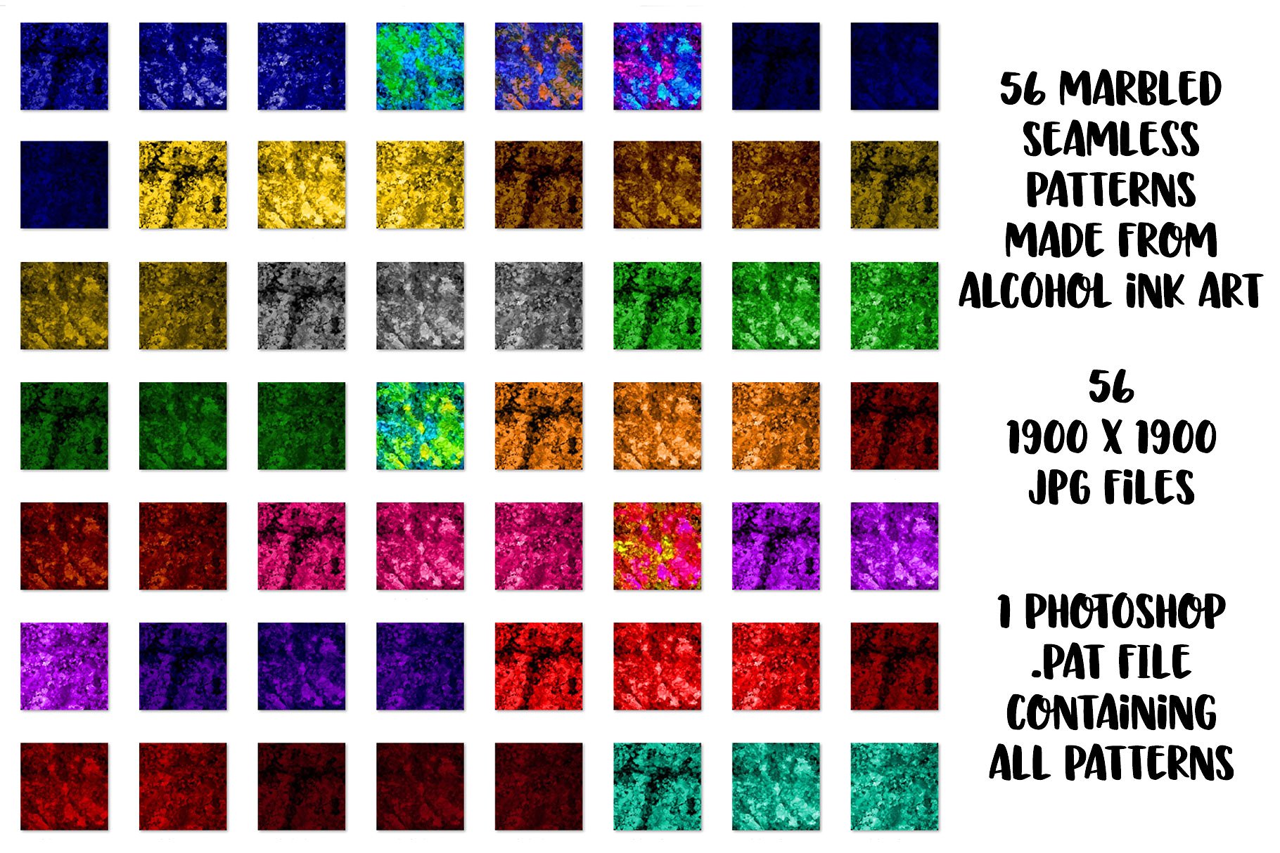 50+无缝酒精油墨纹理 50+ Seamless Alcohol Ink Patterns插图(4)