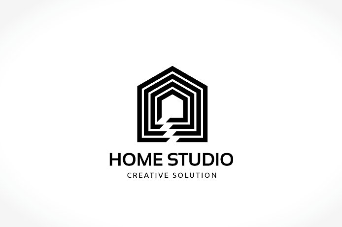 家庭工作室图形Logo设计模板 Home Studios插图(1)