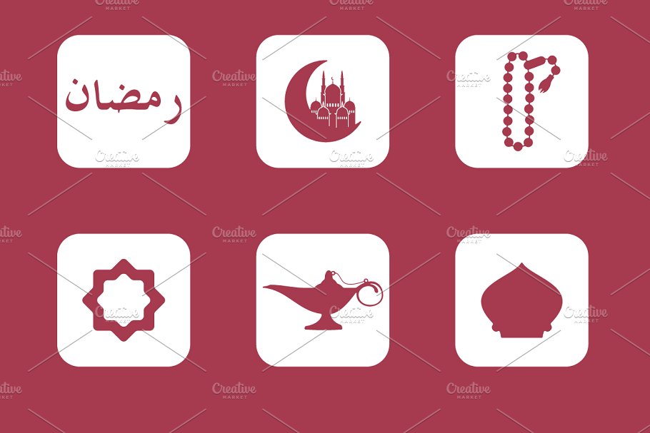 36枚斋月宗教主题图标 36 ramadan simple icons插图(1)