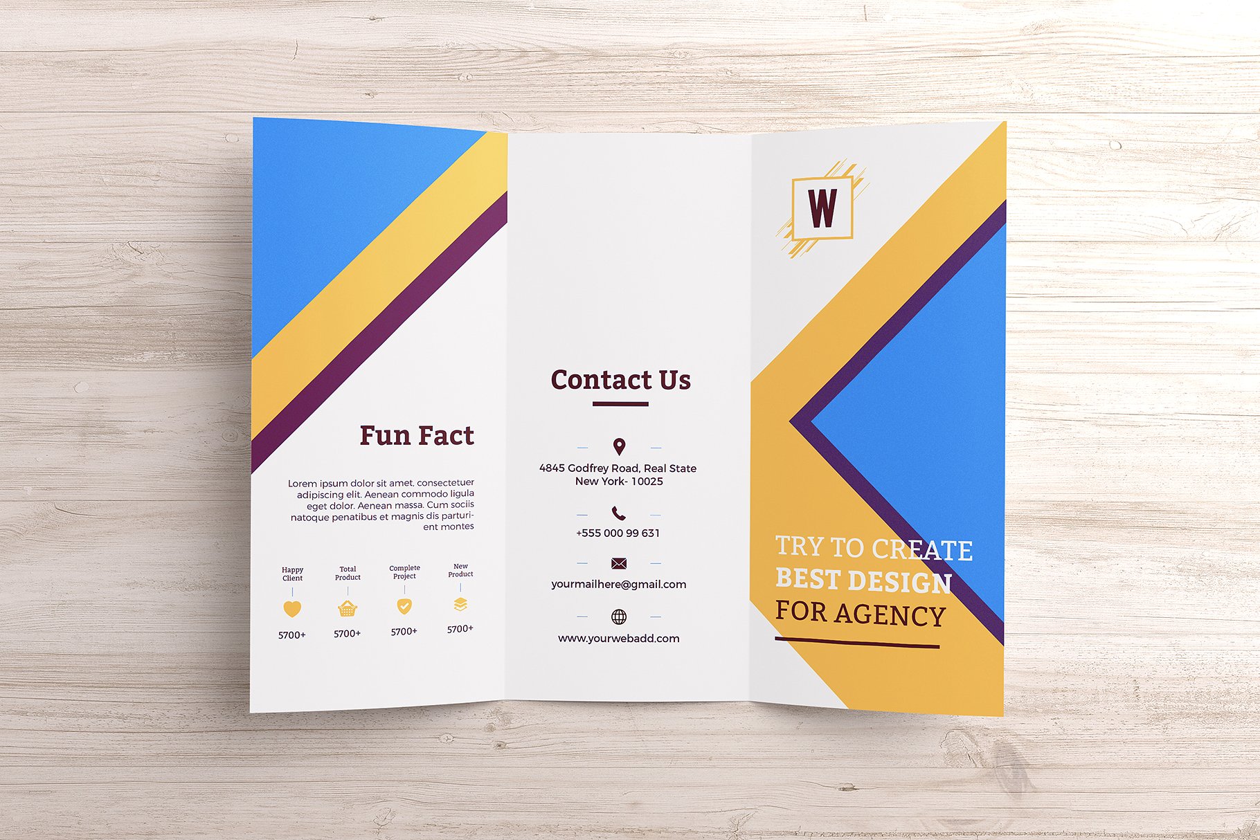 三折宣传传单手册样机模板 Letter-fold brochure Mockups v.3插图(3)