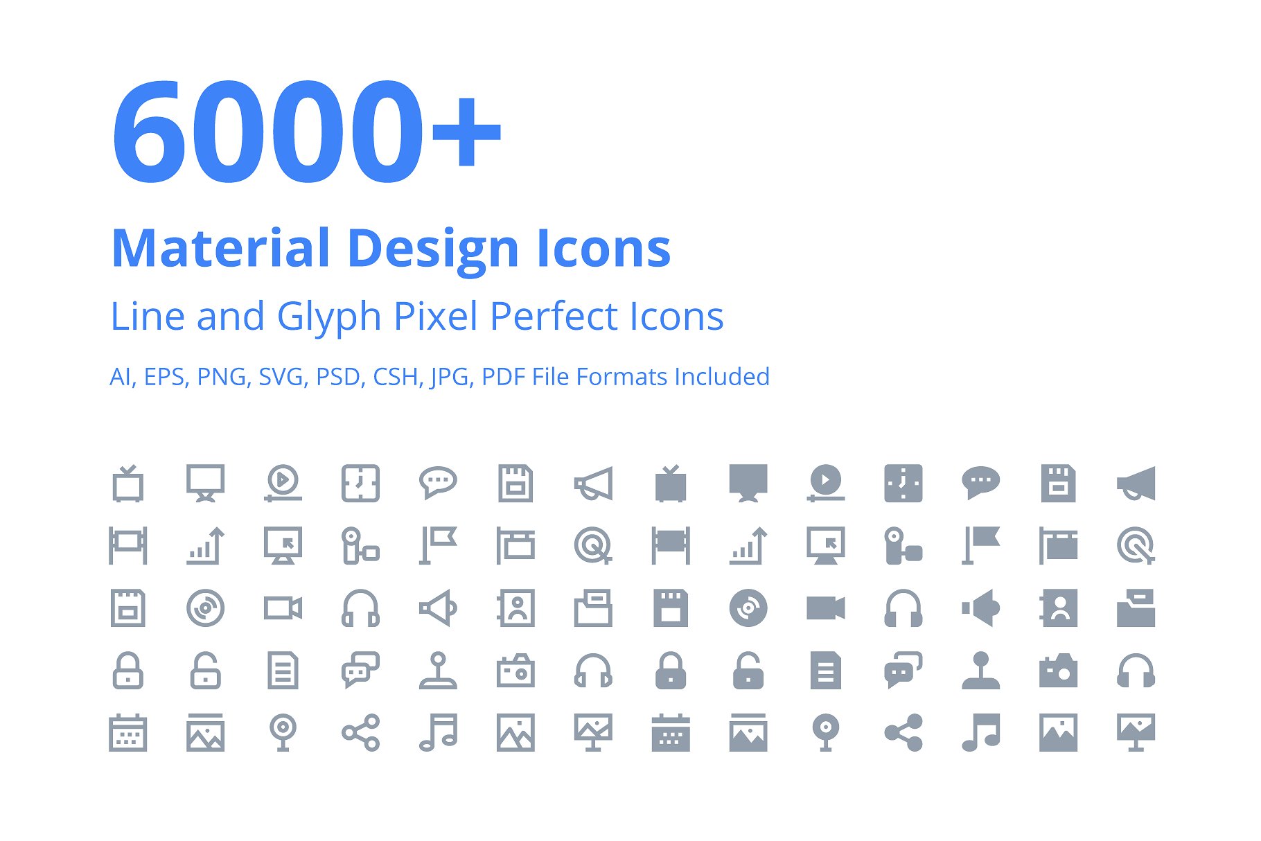 6000+Material设计风格图标合集 6000+ Material Design Icons插图