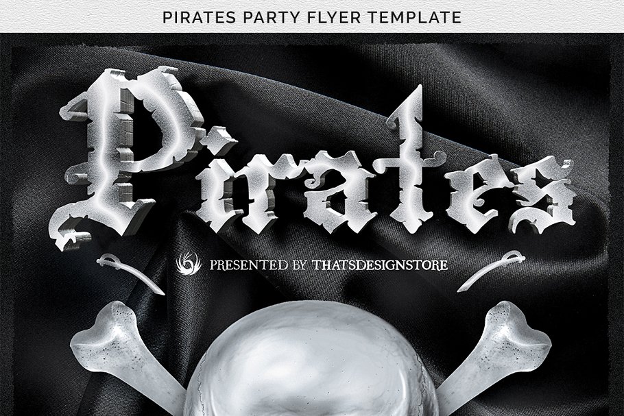 海盗主题派对传单PSD模板 Pirates Party Flyer PSD插图(6)