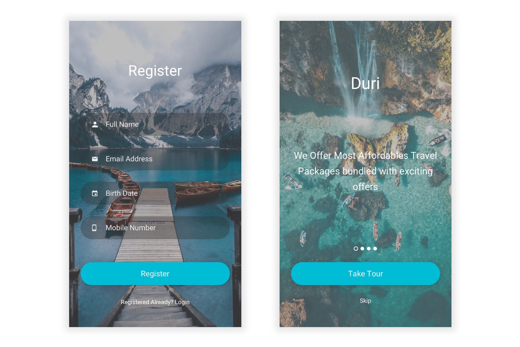 旅行＆机票在线预订APP应用UI设计Sketch模板 Duri – Travel & Flight Booking Figma UI Kit插图(2)