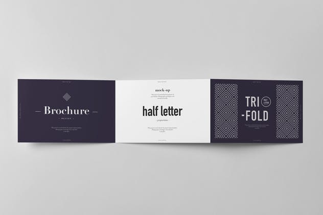 三折页长方形小册子传单样机 Tri-Fold Half Letter Horizontal Brochure Mock-up插图(10)