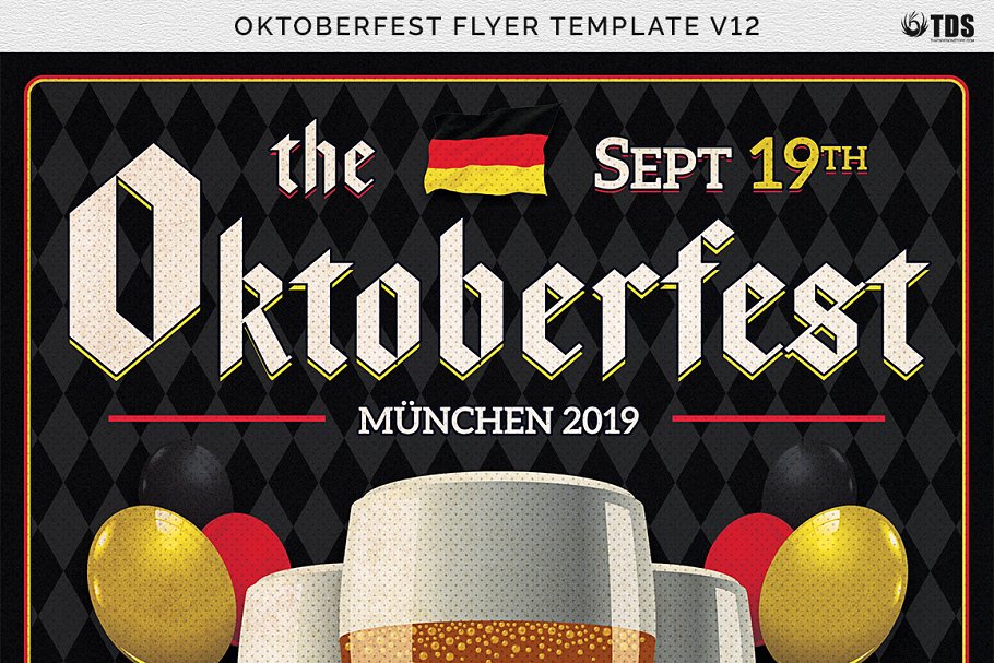 德国慕尼黑啤酒节宣传传单PSD模板V12 Oktoberfest Flyer PSD V12插图(6)