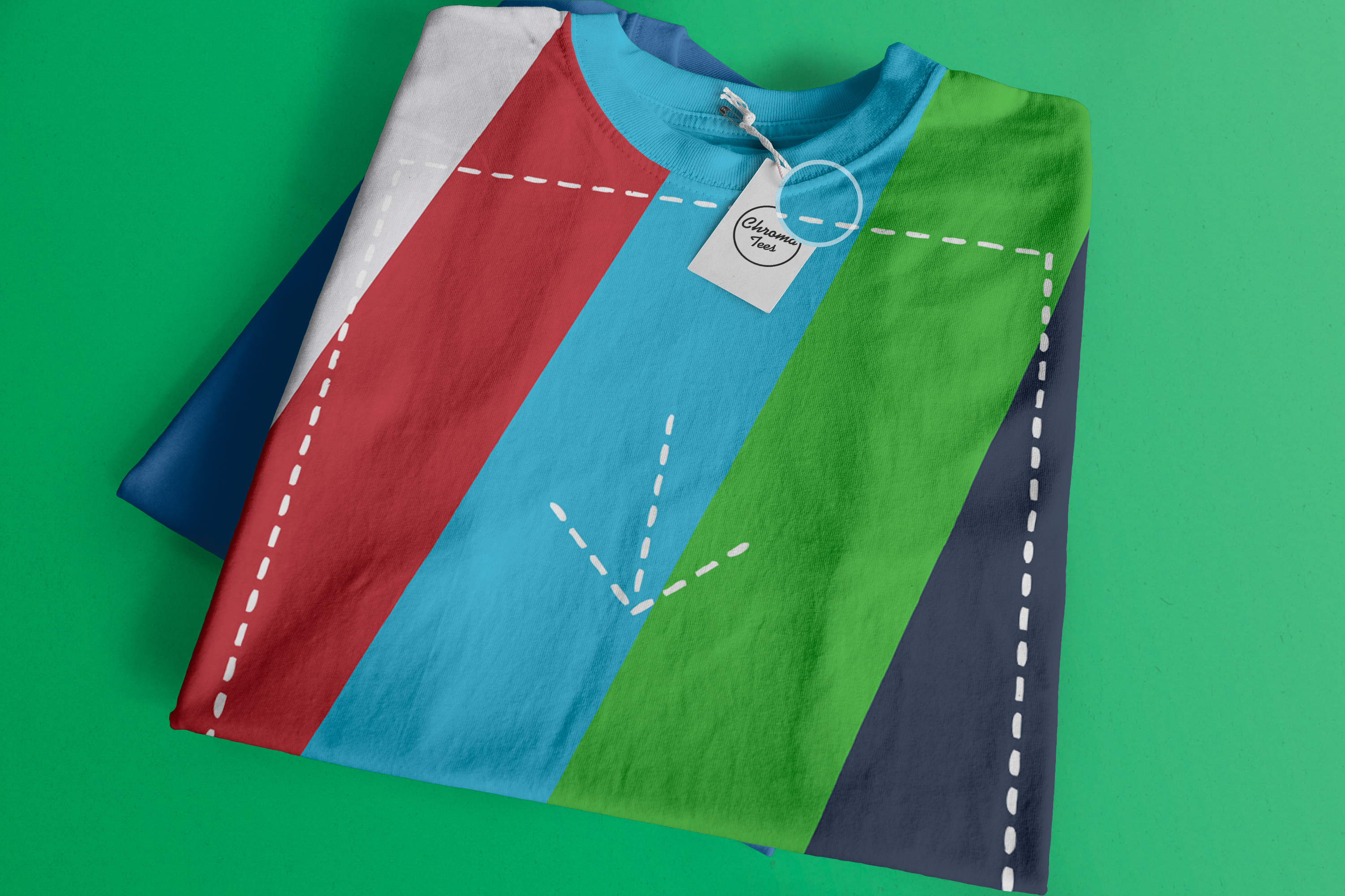 T恤印花设计折叠效果样机01 Folded T-Shirts Mockup 01插图(1)