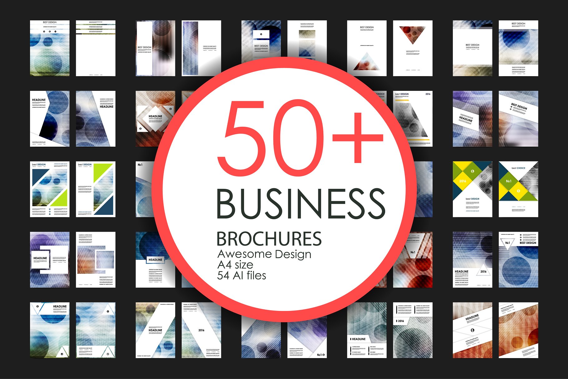 50+商业企业宣传小册子模板 50+ Business Brochures Bundle插图