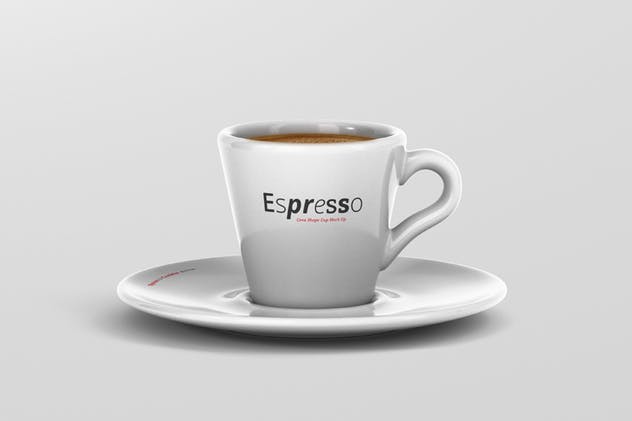 逼真咖啡杯马克杯样机模板 Espresso Cup Mockup – Cone Shape插图(1)