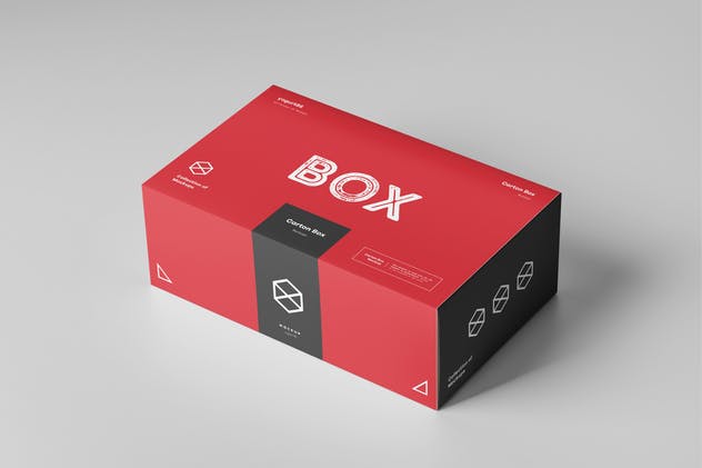 纸箱礼品包装箱样机模板 Carton Box Mock-up 23x14x8 & Wrapper插图(3)