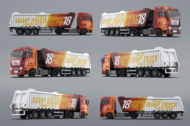 半挂车半挂卡车外观喷漆图案样机模板 Trucks Mock-Up插图(9)