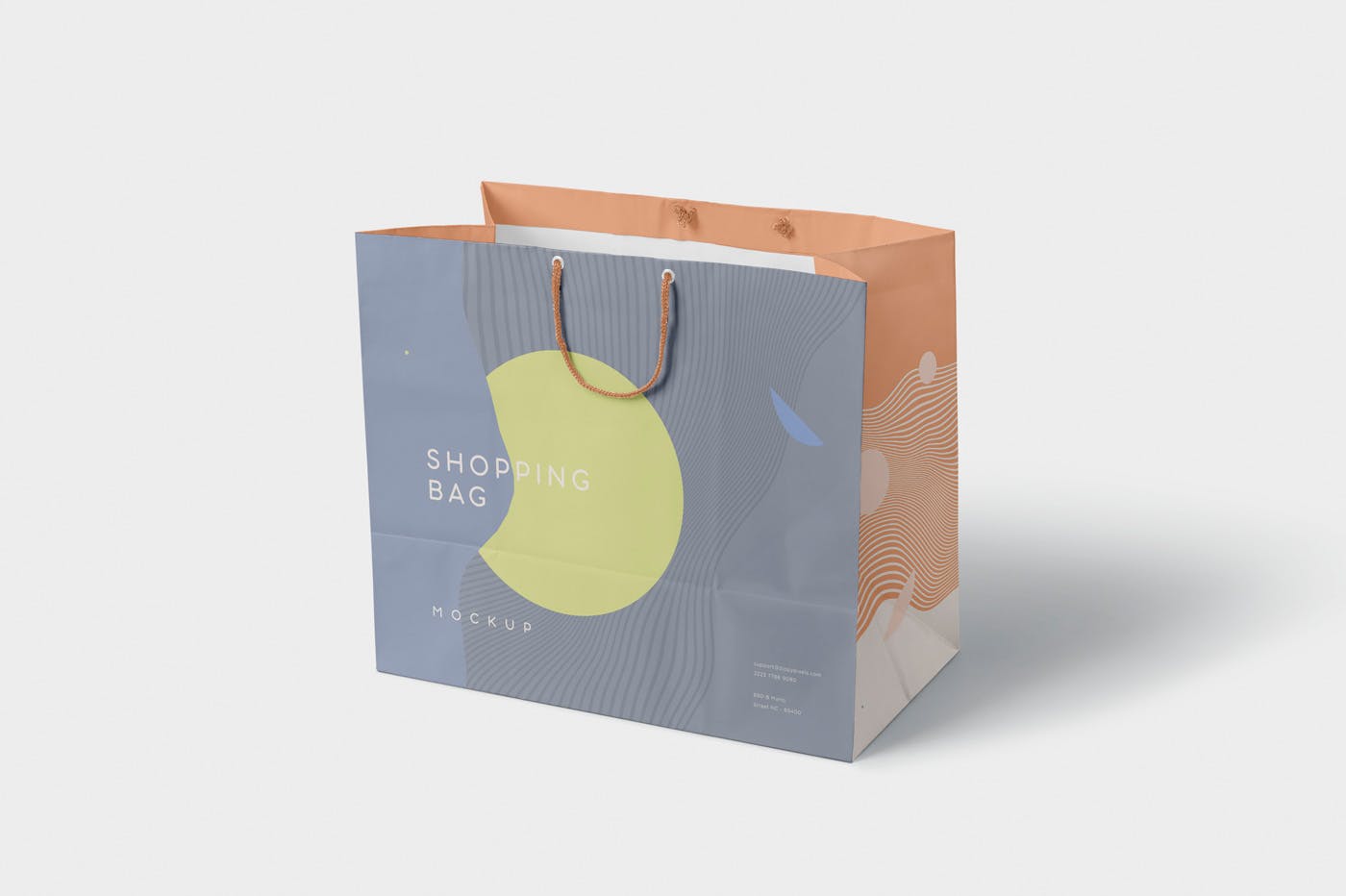 品牌专属定制购物袋印刷效果图多角度预览样机 4 Paper Shopping Bag Mockups插图(3)
