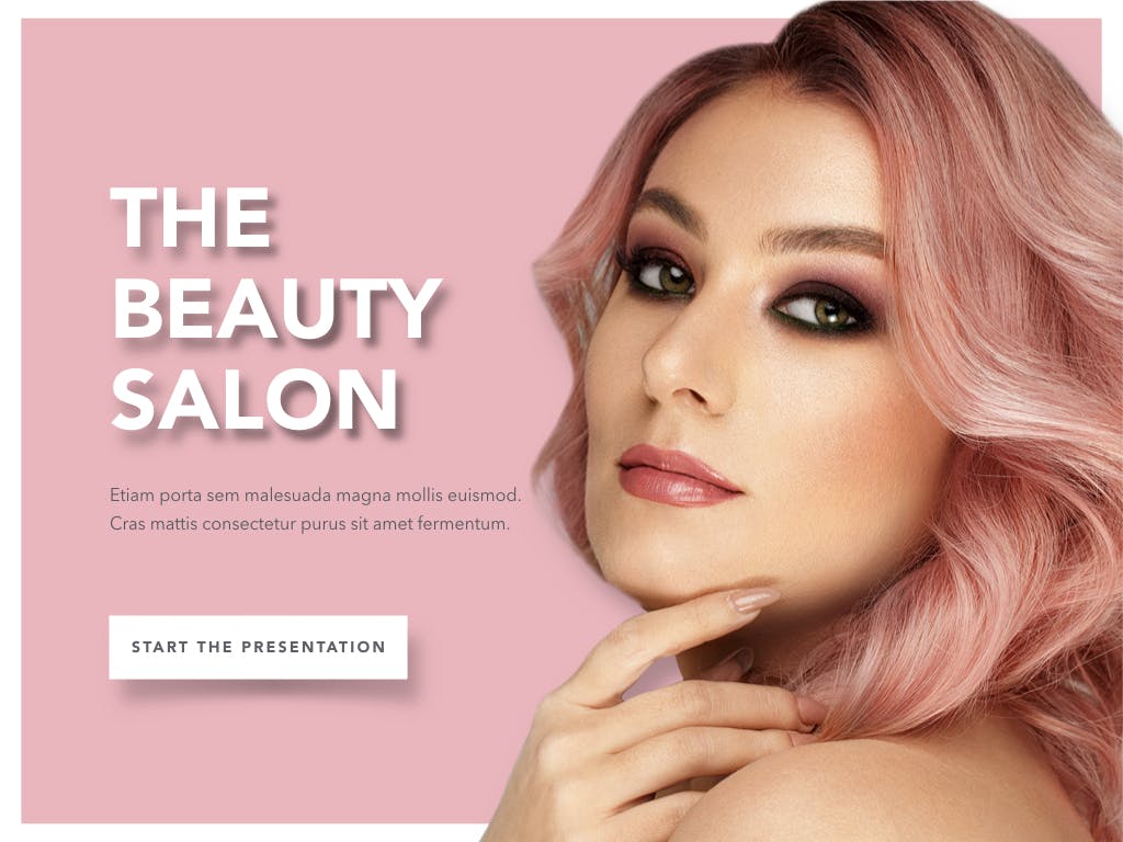 美容化妆主题适用的精美PPT模板下载 Beauty Maker PowerPoint Template插图(1)