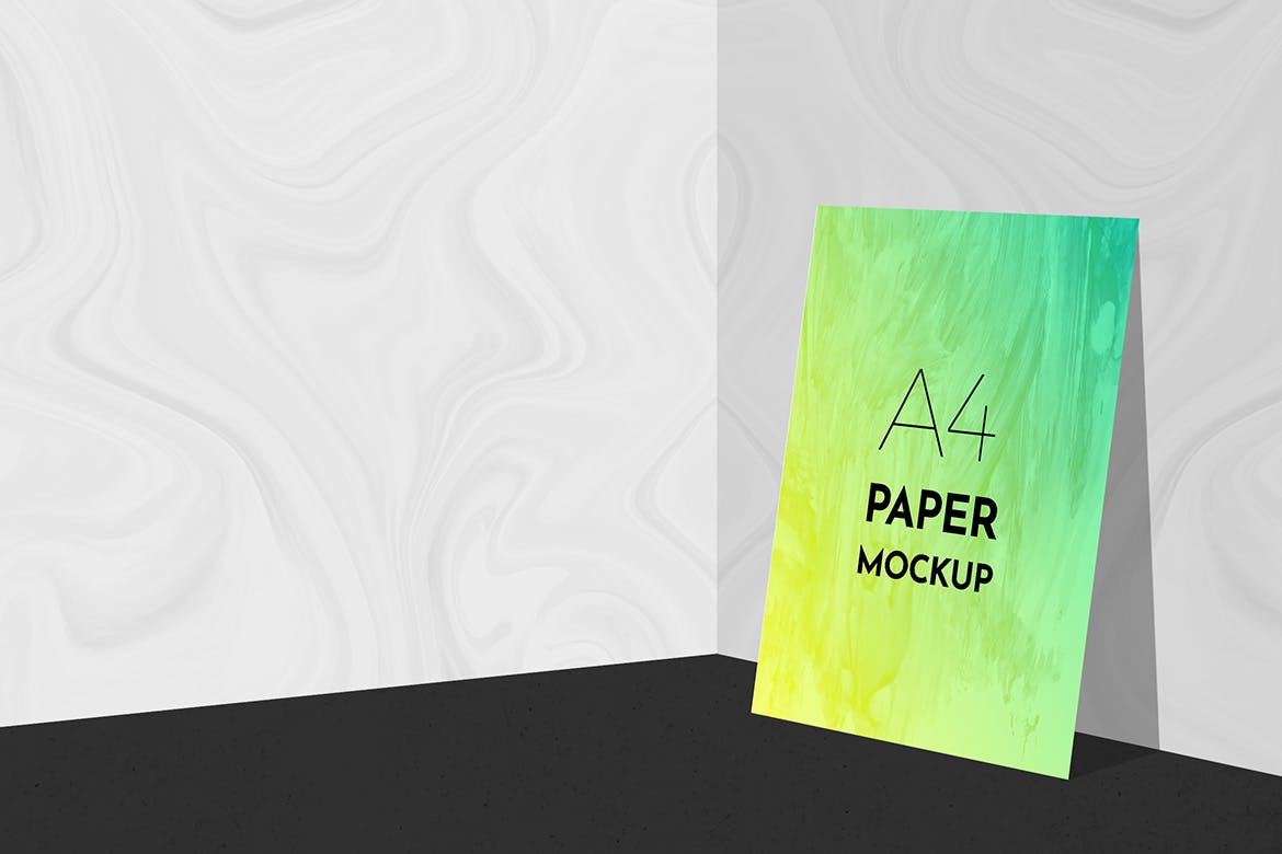 简约风A4纸张设计预览样机模板 A4 Paper Mockups插图(1)