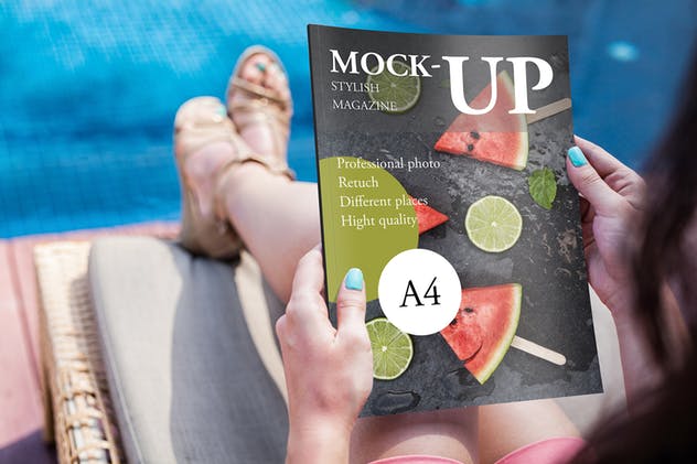 下午茶场景杂志样机模板 Magazine Mock-Up Glamour Edition插图(5)