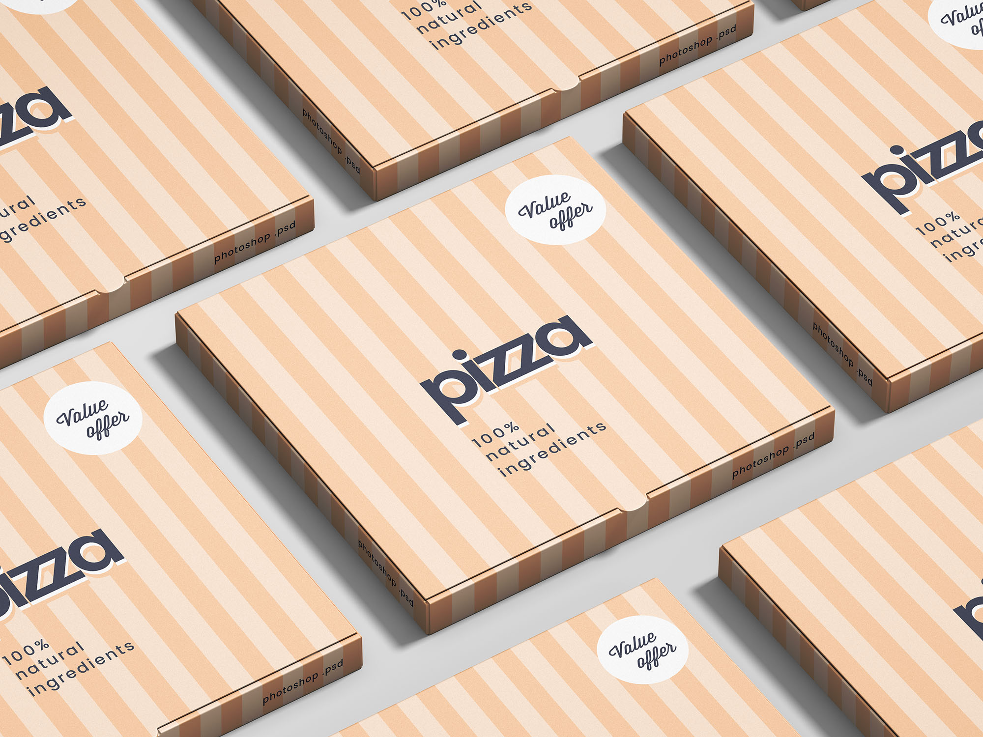 披萨盒包装外观设计效果图样机 Pizza Box Mockup插图