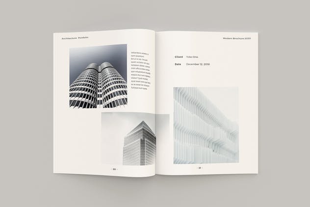 极简主义建筑作品集设计手册免费模板 Minimal Architecture Brochure插图(11)