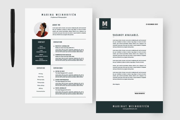 极简主义的求职简历模板 Minimal Resume & CV Template插图(2)