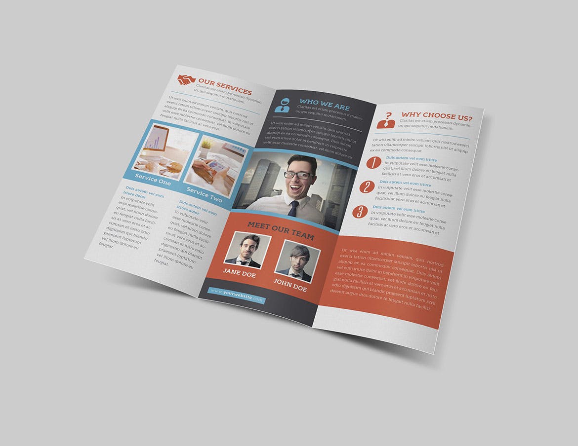 多用途三折页宣传单设计模板v5 Multipurpose Business Trifold Vol 5插图(1)