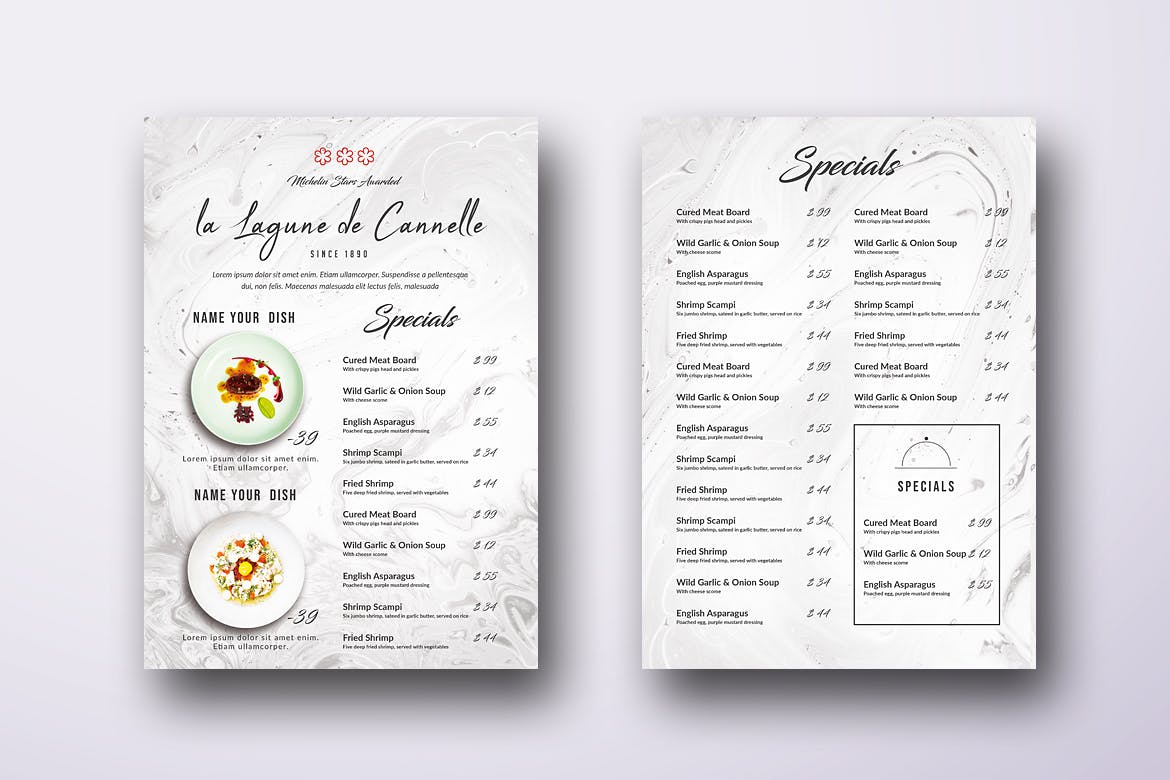 极简优雅设计风格西餐厅菜单设计模板 Minimal Elegant Food Menu Bundle插图(8)