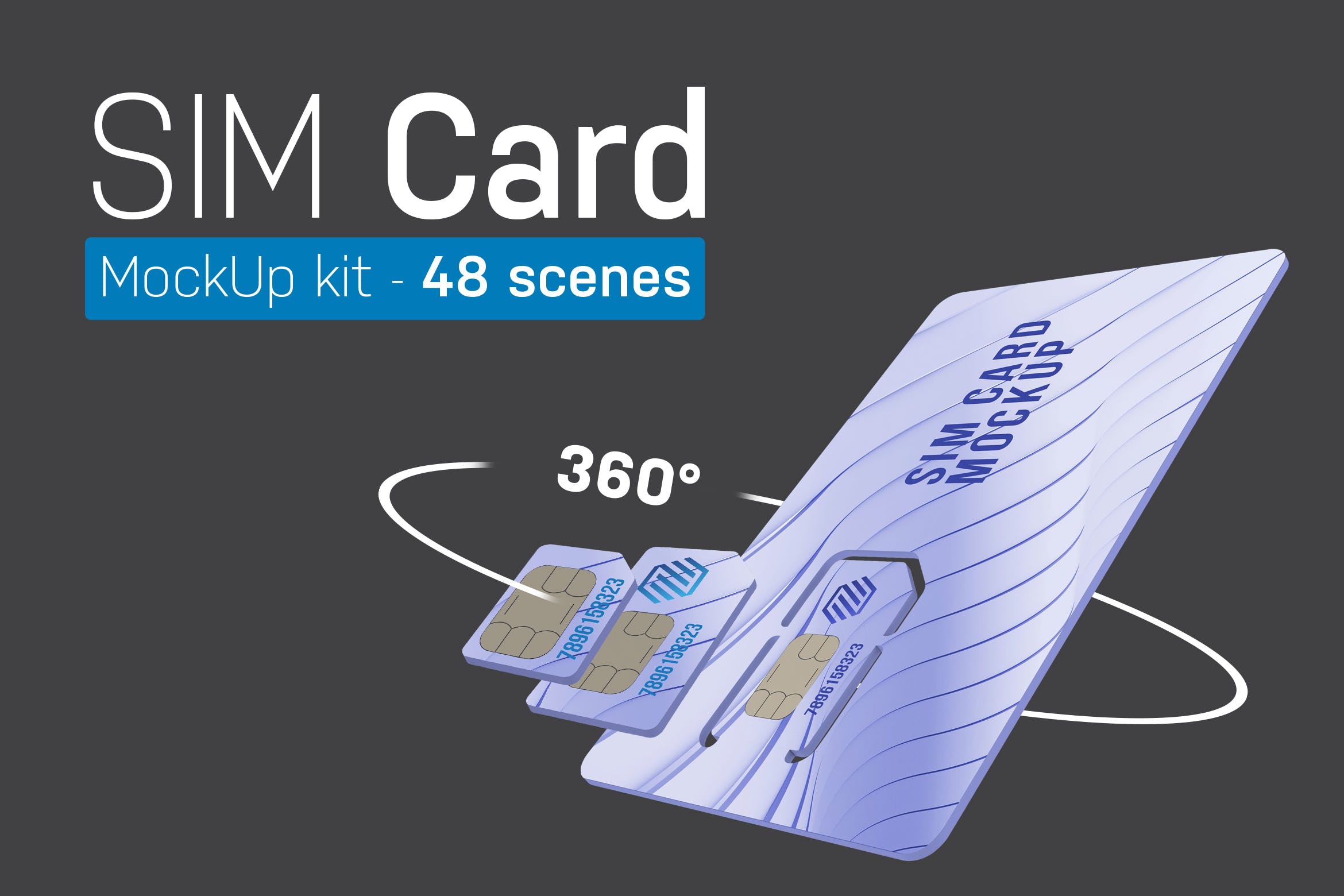 SIM手机卡卡片定制设计效果图样机模板 SIM Card Kit插图