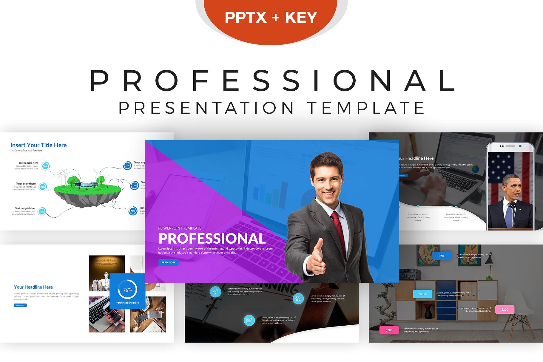 现代专业介绍的幻灯片模板下载 Professional Presentation Template [key,PPTX]插图