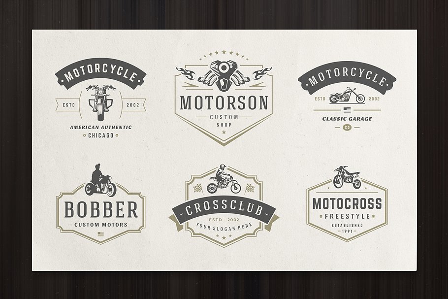 50款摩托车Logo标志和徽章模板 50 Motorcycles Logos and Badges插图(13)