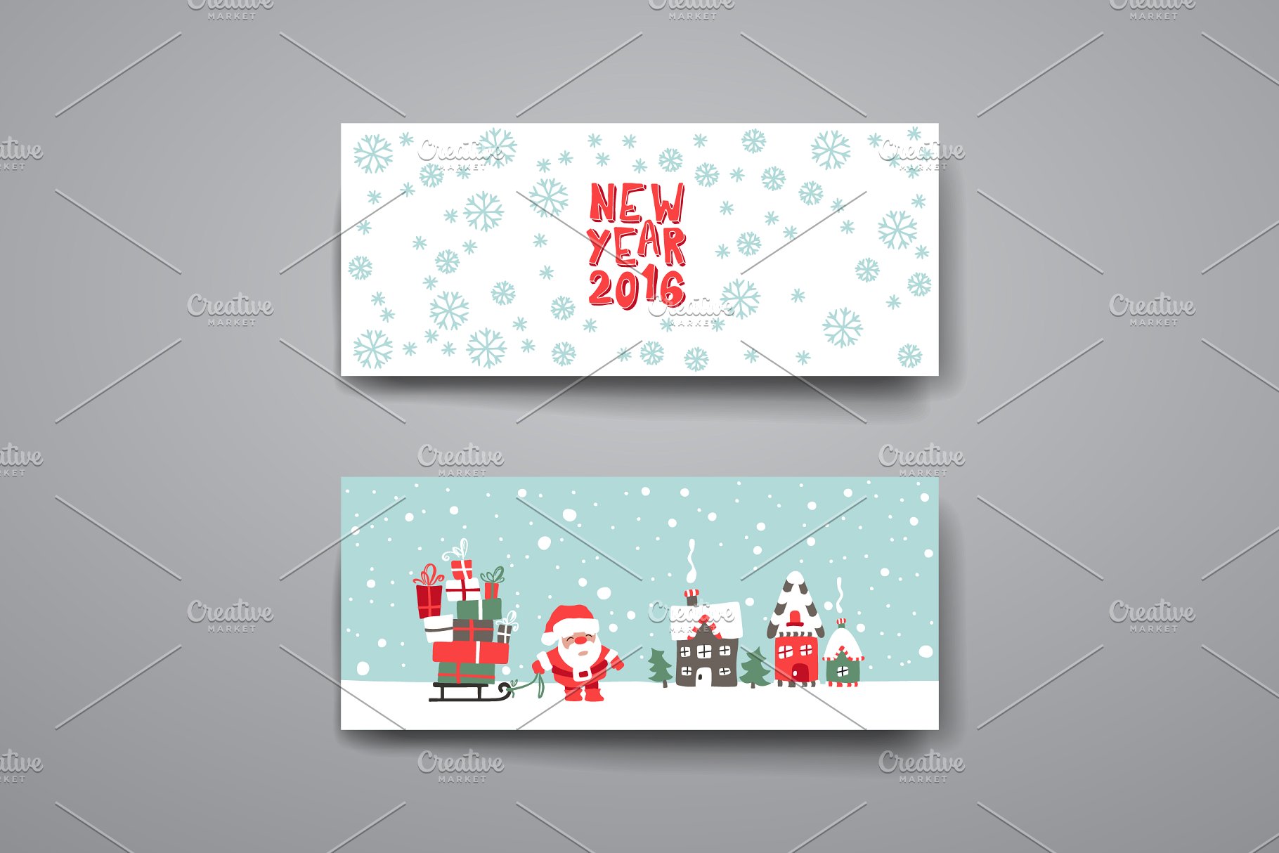 圣诞节日贺卡卡片模板 Merry Christmas Card Templates插图(3)
