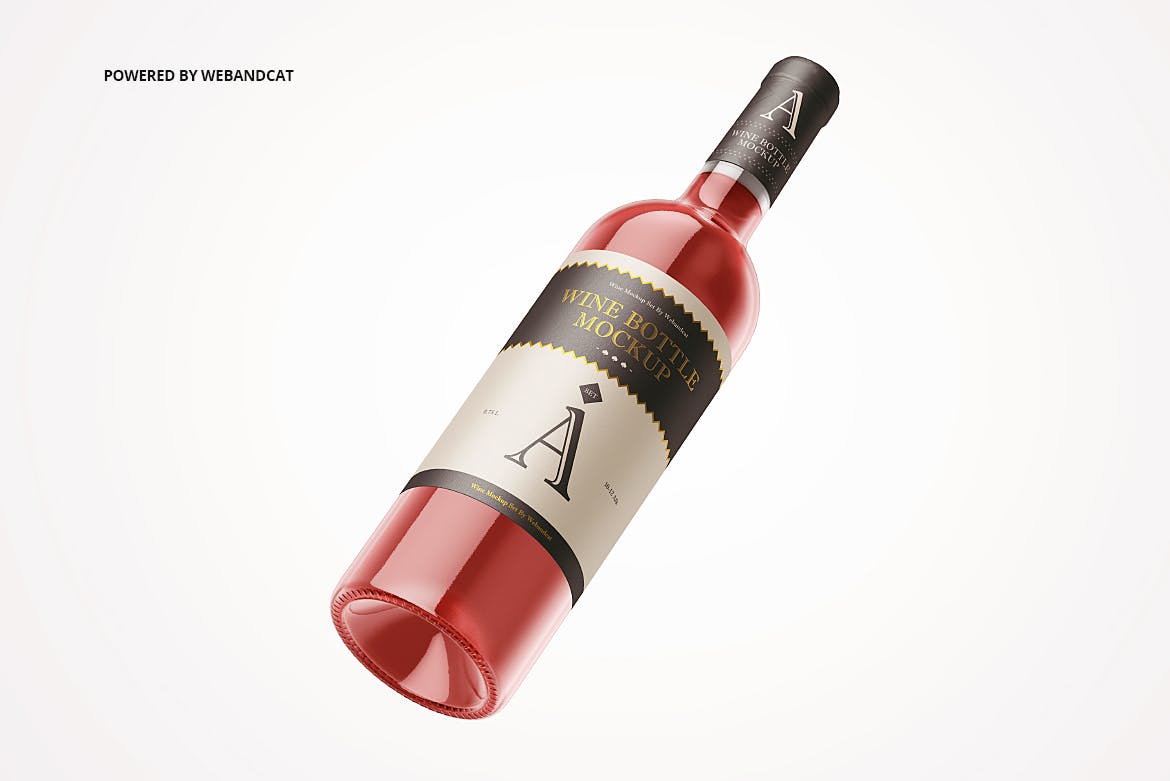 洋酒/葡萄酒酒瓶外观设计效果预览样机 Wine Bottle Mockup插图(7)