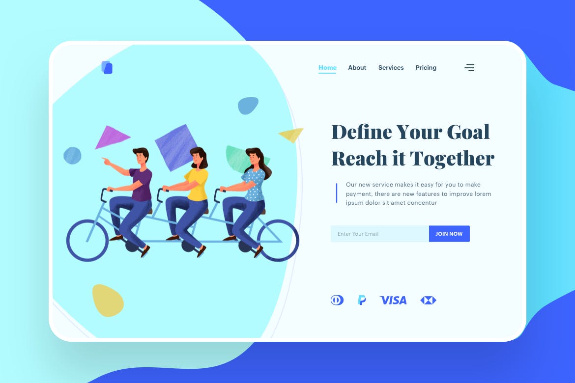 目标确定主题网站设计矢量插画素材 Define Your Goal Illustration – Website Header插图(1)