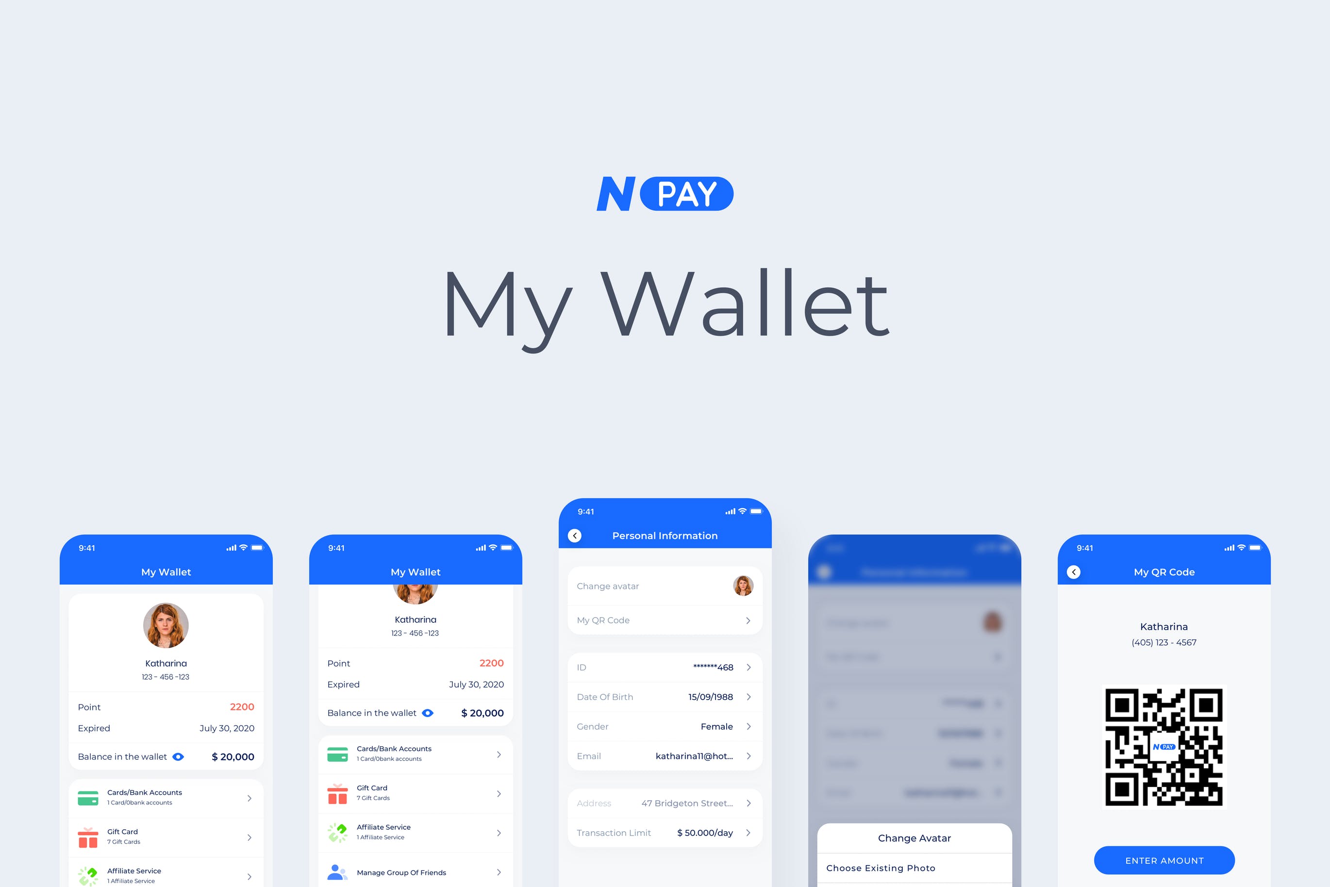 电子钱包APP应用UI设计之我的钱包界面设计模板 My Wallet – Wallet Mobile UI – N插图