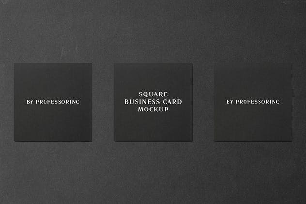 黑色方形商业名片样机模板 Square Business Card Mockup – Black Edition插图(5)