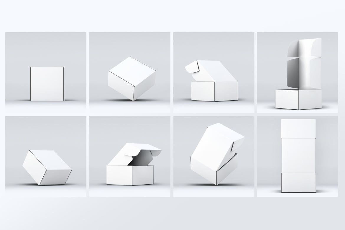 硬盒纸箱包装外观设计样机v1 Carton Box Mock-Up v.1插图(3)