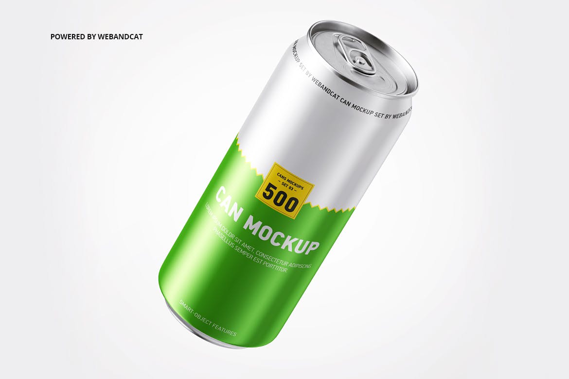 500ml容量饮料易拉罐外观设计效果图样机 500ml Can Mock-up插图(2)